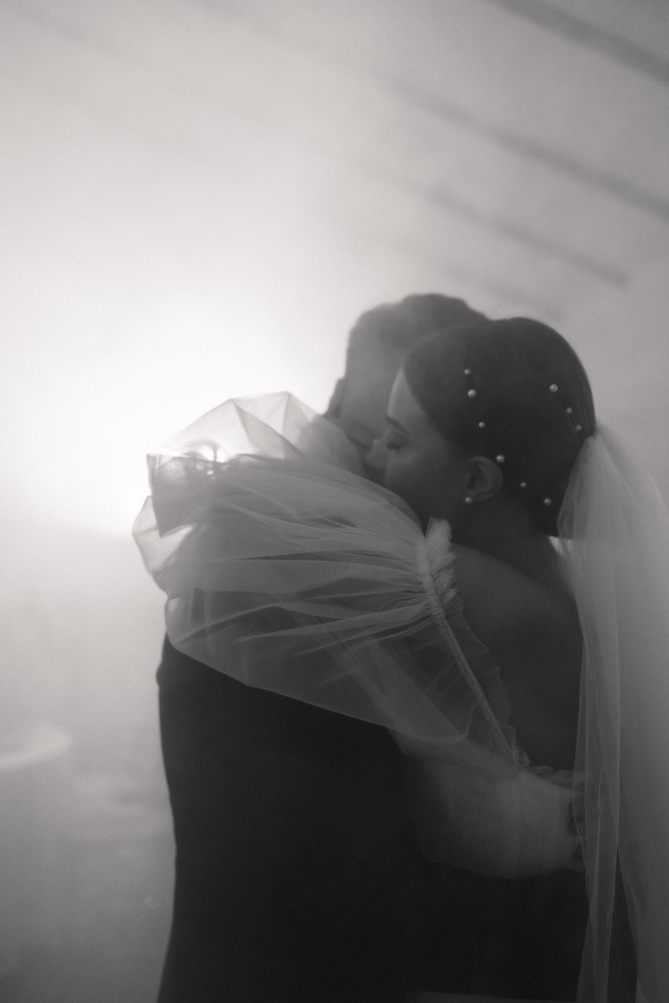 Black and White Photo of Couple Dancing